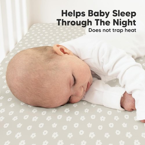 KeaBabies Organic Crib Sheets - 2-Pack Fitted Jersey Cotton for Baby Bed | Soft & Breathable 52x28 (Meadow)