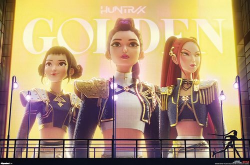 Huntrix Golden Wall Poster - Netflix KPop Demon Hunters (2025) | Unframed, 34"L x 22.4"W