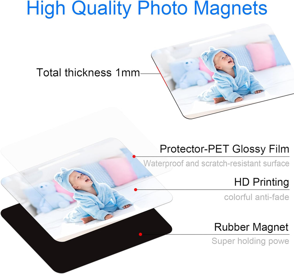 Skiennix Custom Photo Magnet - Large 3x4, 4x6, 5x7 Inch - Perfect for Home, Office & School Decor