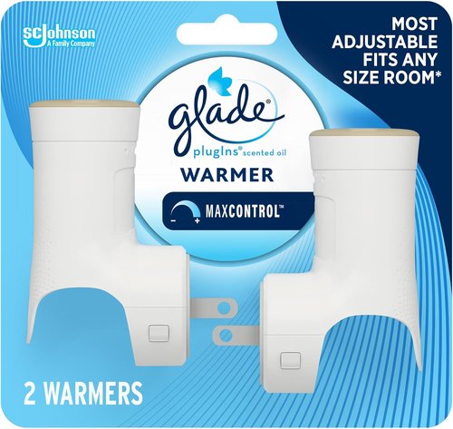 Glade PlugIns Air Freshener Warmer - Scented Essential Oils for Home & Bathroom | 70 Days of Freshness, 2 Count