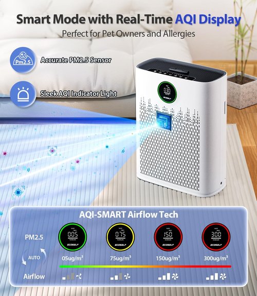 HAP603 Air Purifier by Honeywell | True HEPA Filter for Large Rooms Up to 2400 Ft² | Smart Mode & Aromatherapy