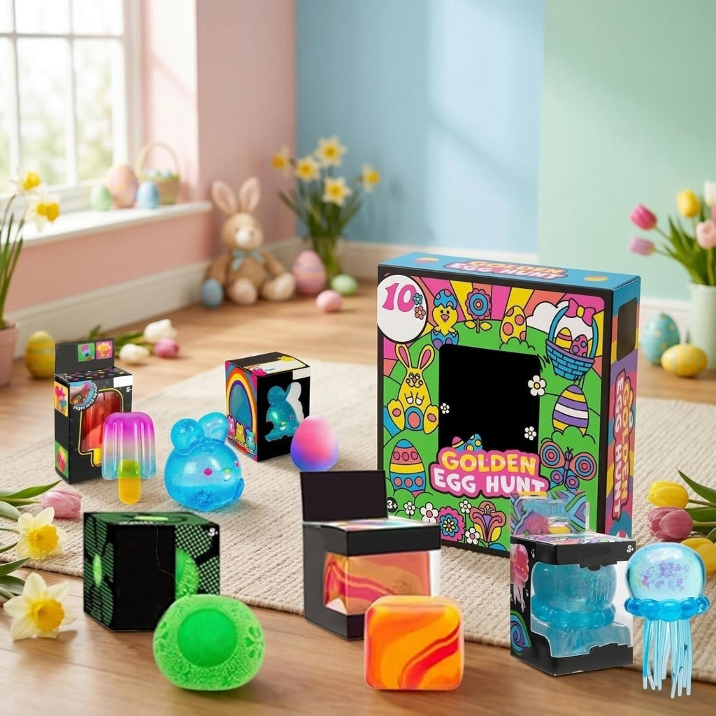 Skiennix Easter Golden Egg Treasure Hunt Set - 10-Piece Mystery Gift for Family & Friends
