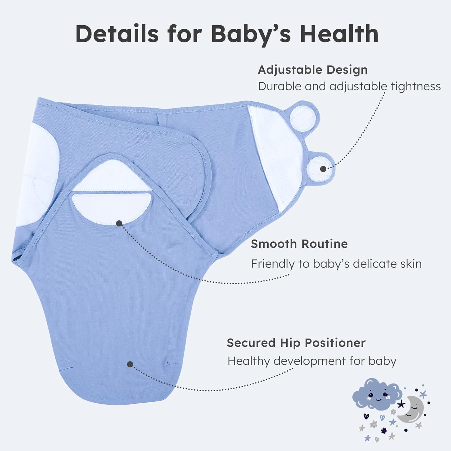 Yoofoss Baby Swaddles - 100% Cotton Adjustable Swaddle Sack for Newborns | 3-Pack, Soft & Breathable (3-6 Months)