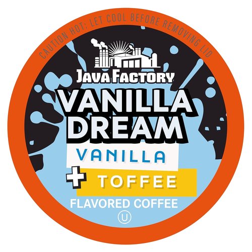Java Factory Coffee Pods - Vanilla Flavored Coffee for K-Cup Brewers | 80 Count Pack