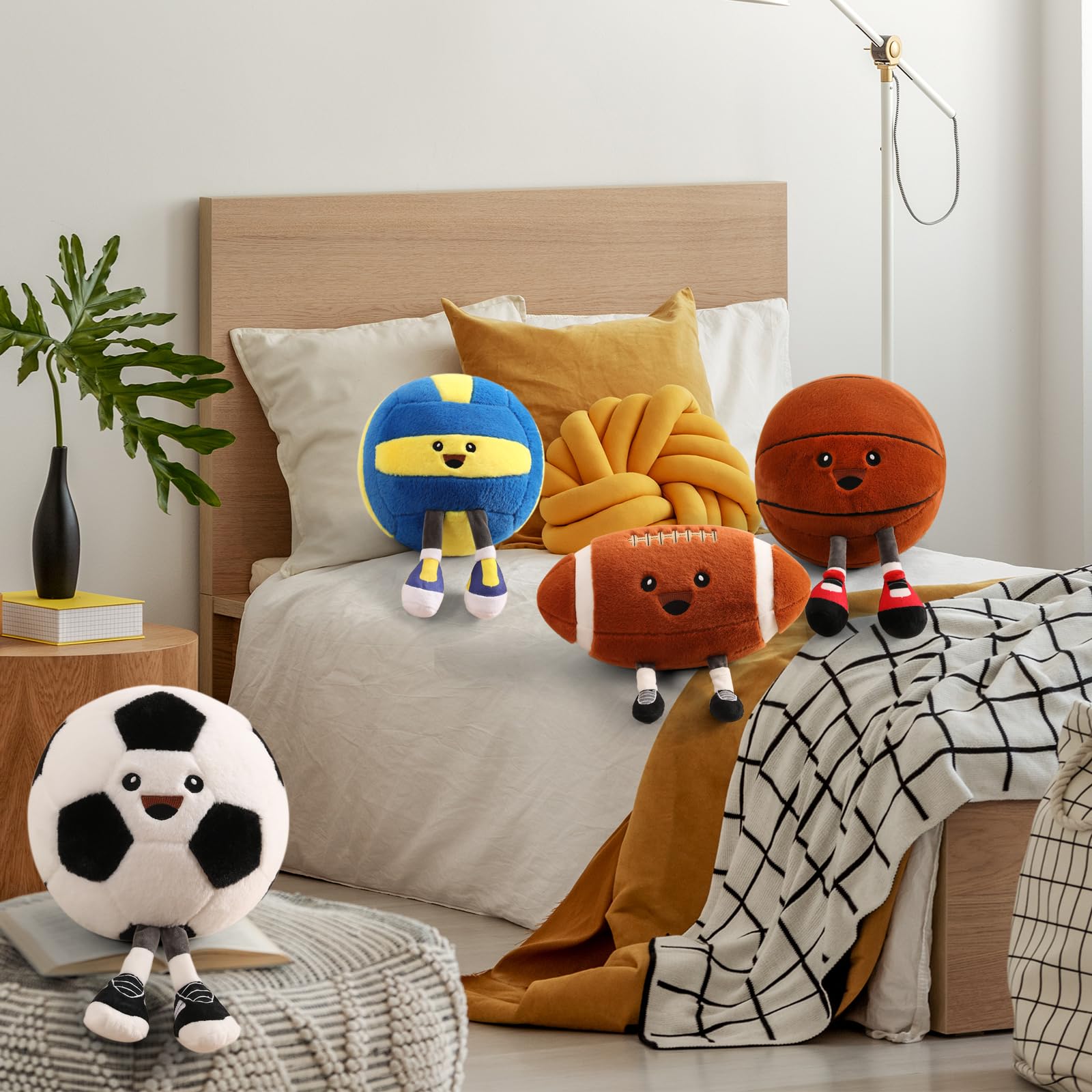 Stepxi Volleyball Plush - Soft Funny Volleyball Stuff Animal Plush Toy, Cute Birthday Plush Toy Gifts for Boys Girls and Sports Enthusiast Room Decor Pillow