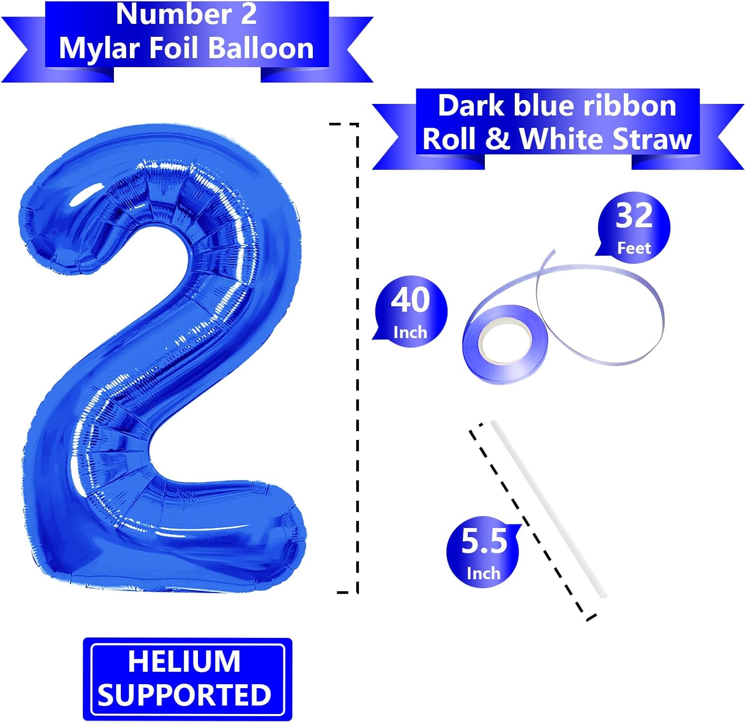 Number Balloons - Giant Navy Blue Number 10 Balloon | Perfect Birthday Decoration for Boys and Men