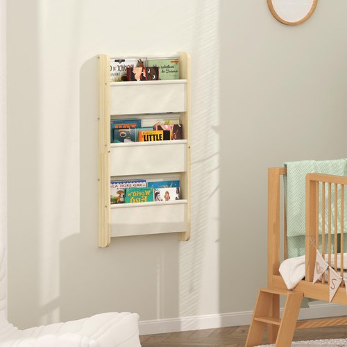 Wall Kids Bookshelf - Floating Book Shelf for Kids Room, Nursery & Classroom, Ideal 3 Tier Wood Bookshelf Storage for Boys and Girls