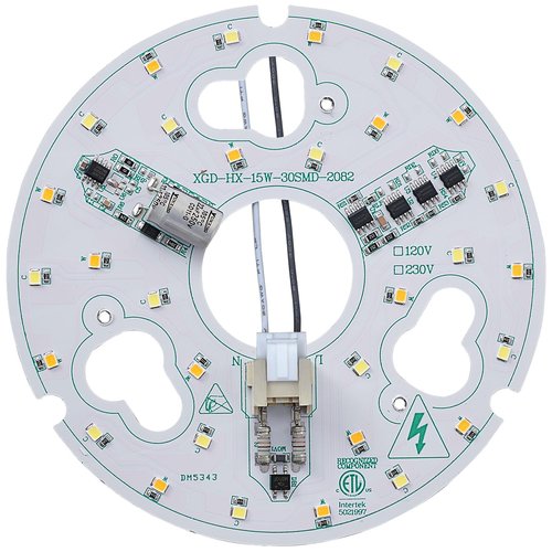 HuixuTe 1-Pack 5.3" LED Retrofit Light Kit for Ceiling Flush 15W 120V 3000/4500/6000K LED Ceiling Fan Light Replacement Panel PCB Dimmable