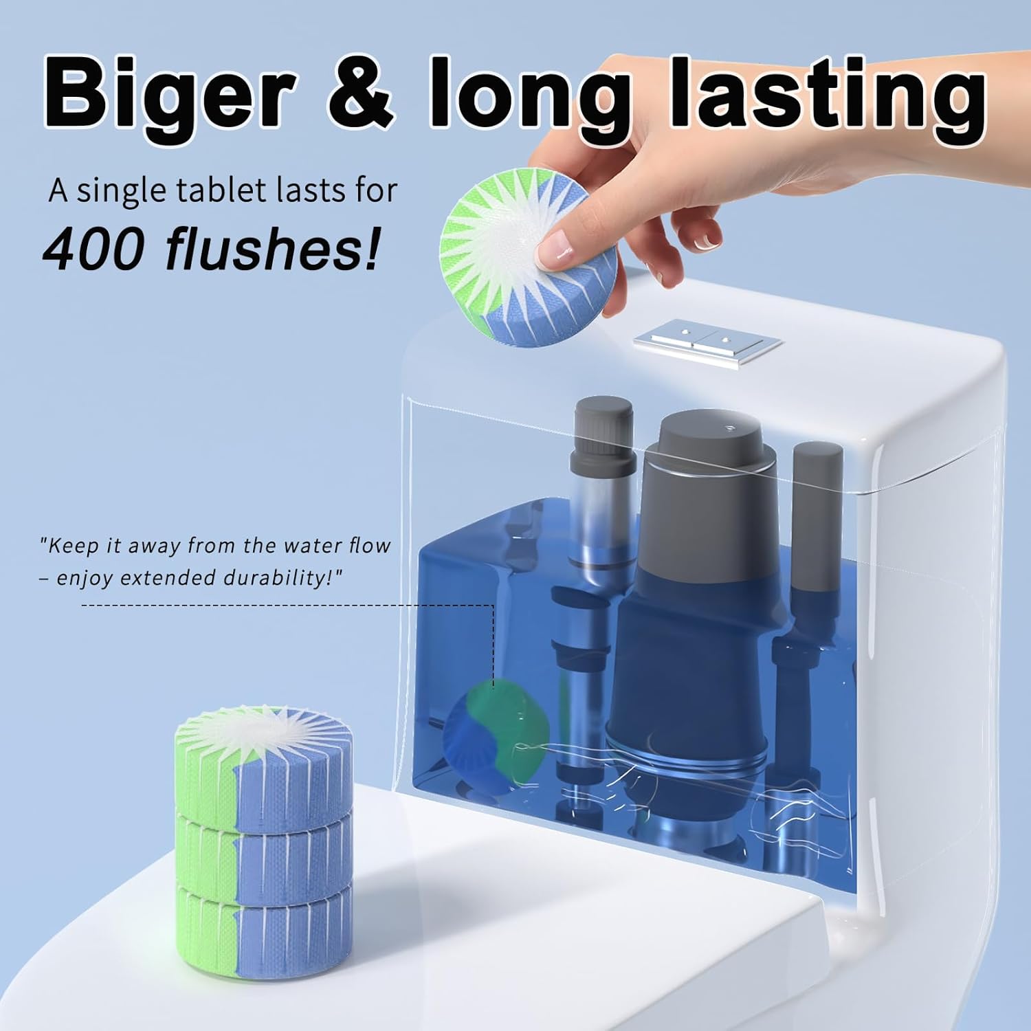 Skiennix Automatic Toilet Bowl Cleaner Tablets - Powerful Tank Cleaning Solution | 12 Tablets