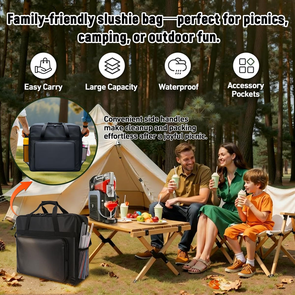 WMDYFDC Ninja Slushie Machine Carrying Bag for FS299, FS300 & FS301, Protective Travel Bag withFront Opening, Removable Rigid Bottom, Internal Fixing Straps & Luggage Strap