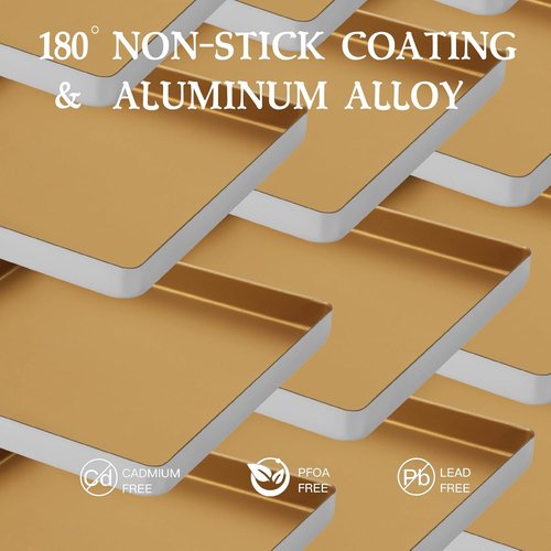 FORBAKE Non-Stick 11" Square Baking Sheet - Durable Aluminum Alloy for Perfect Cookies - Easy to Clean & Warp Resistant - 11 x 11 x 1 Inch
