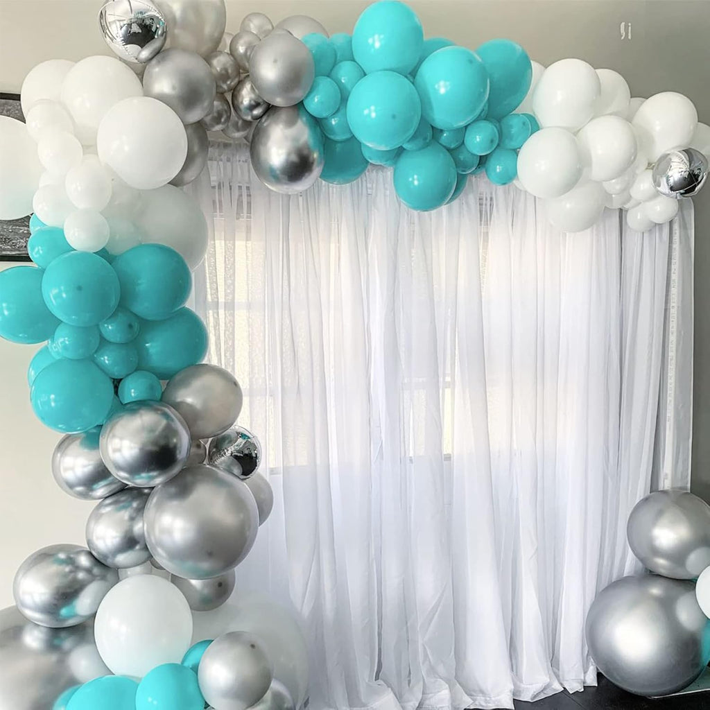 Voircoloria Teal Balloons - 130pcs in Various Sizes for Baby Showers, Weddings & Birthday Parties