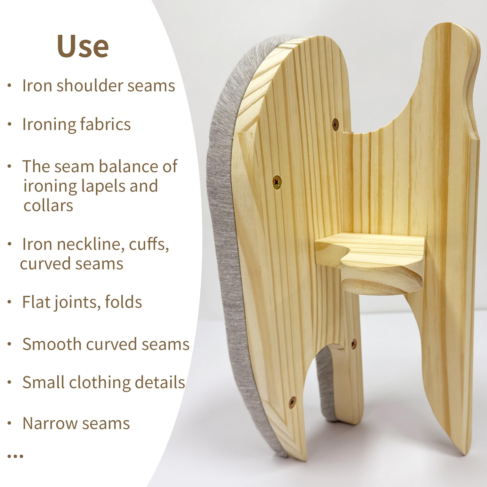 JELIMATE Tailors Board Various Pressing Surfaces, Tailor's Ironing Aid Tool - Smoothing Curved Seams, Ironing Collars, Cuffs, Curved Seams, Sleeve Caps