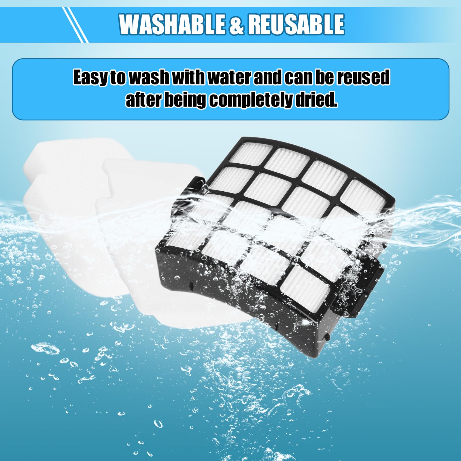 Replacement Shark AZ3002 Filters，For Shark Stratos Duoclean Powerfins Hairpro Powered Lift-Away Upright Vacuum Cleaner AZ3002 AZ3000 AZ3000W