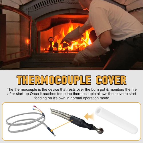 Thermocouple Ceramic Protection Cover Replacement for QuadraFire Pellet Stove Insert 812-1322 AMP-20169 Device That Rests Over the Burn Pot & Monitors the Fire After Start-Up Parts (2Pack)