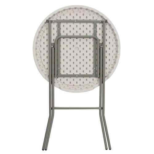Flash Furniture Kathryn 31.5" Round All-Occasion Folding Bar Height Table for Parties and Commercial Events, Plastic Bar Height Folding Table, White