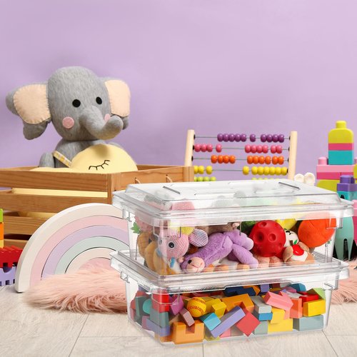 LOYIM 2 Pack 3.5 Gallon Polycarbonate Food Storage Box Commercial Products Food/Tote Box Storage Container with Lid Plastic, Clear, for Restaurant/Kitchen/Cafeteria