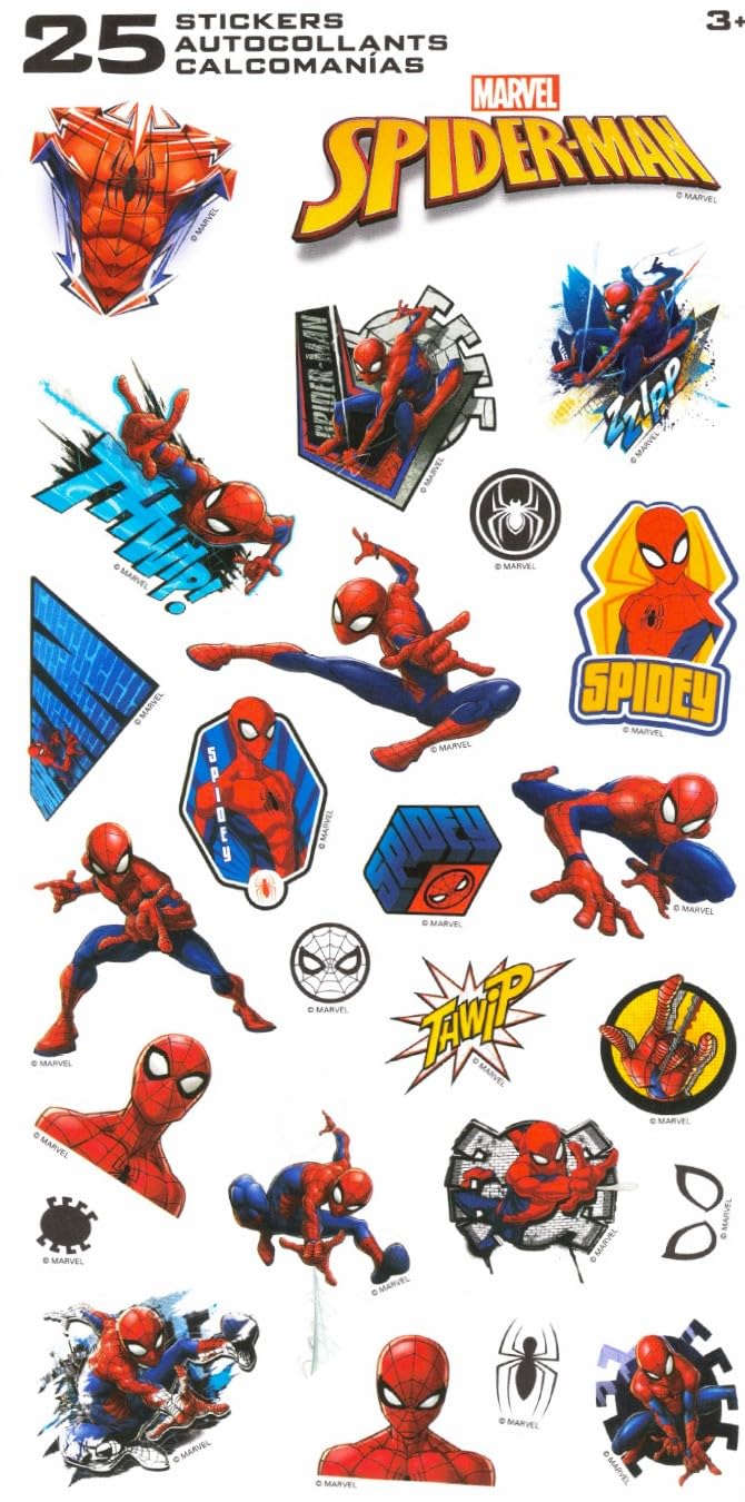 Spiderman Travel Blanket and Pillow Set - Bundle with Spiderman Blanket, Pillow, Stickers, More | Spiderman Travel Accessories for Kids