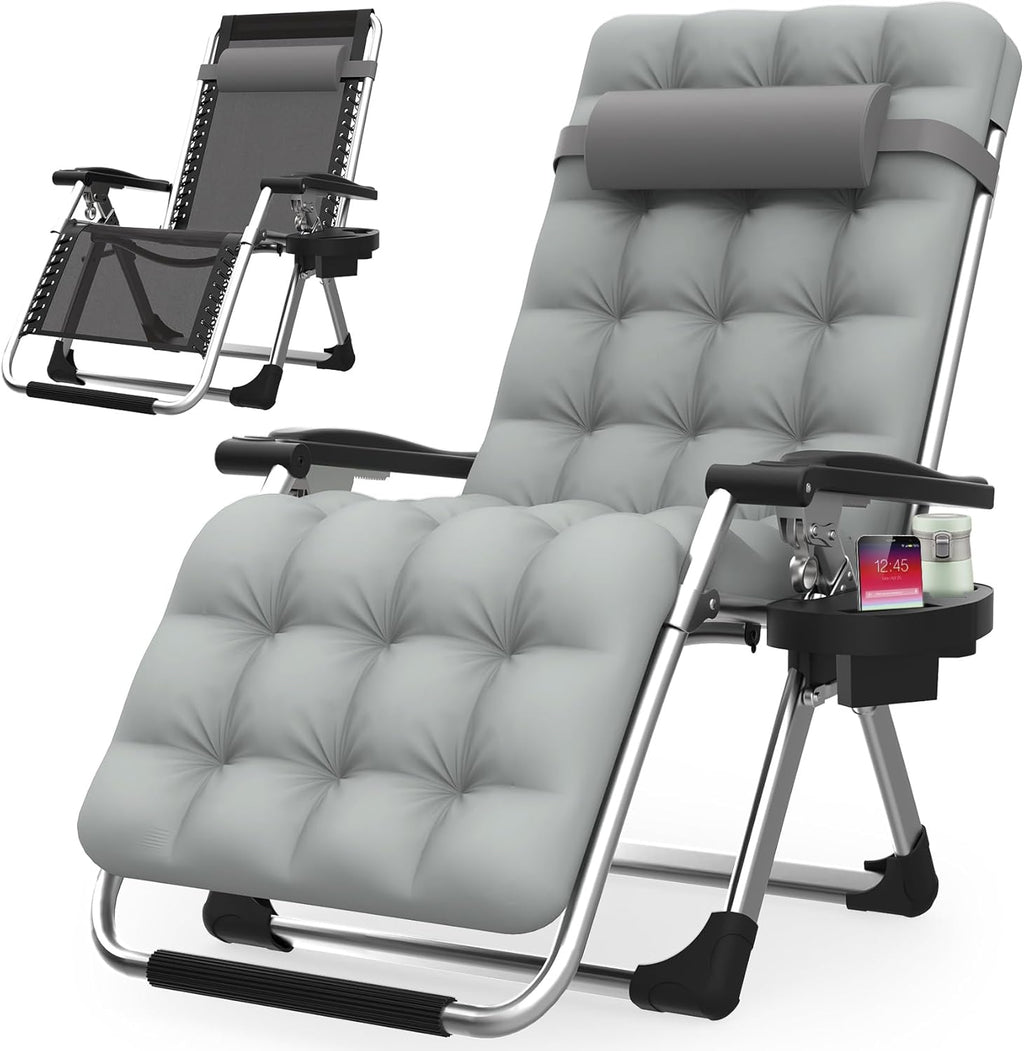 Suteck Zero Gravity Chair - Reclining Camping Lounge Chair with Removable Cushion & Cup Holder
