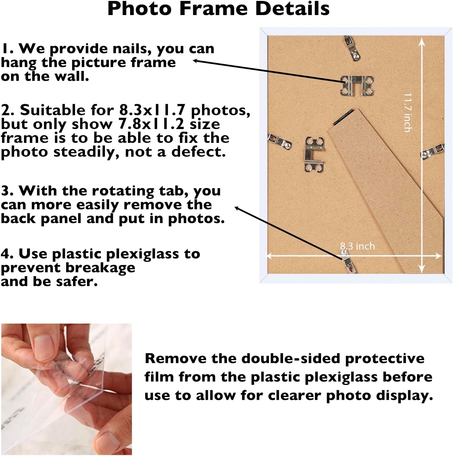 White A4 Picture Frame by [Brand Name] - Versatile Wall or Tabletop Display | Shatter-Resistant Plexiglass
