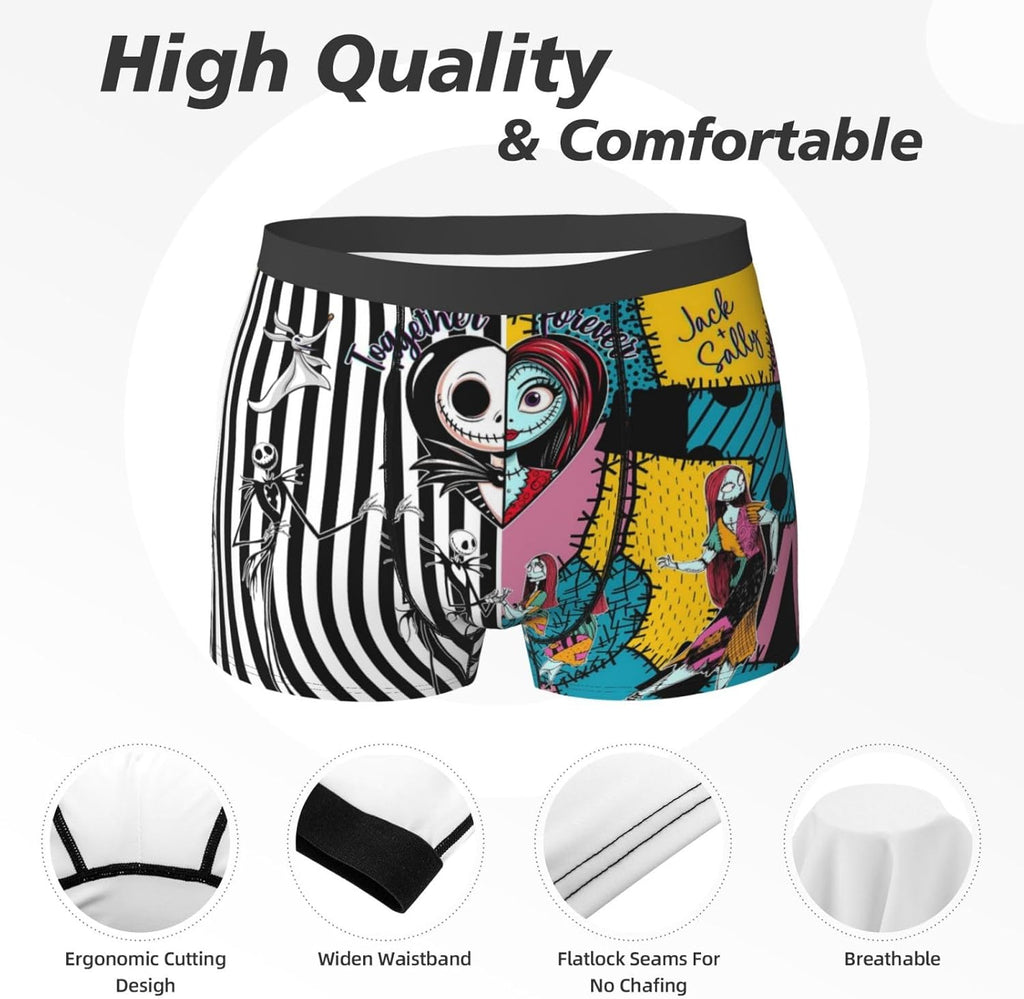 Skiennix Nightmare Christmas Men's Underwear Briefs - Breathable Stretch Novelty Shorts