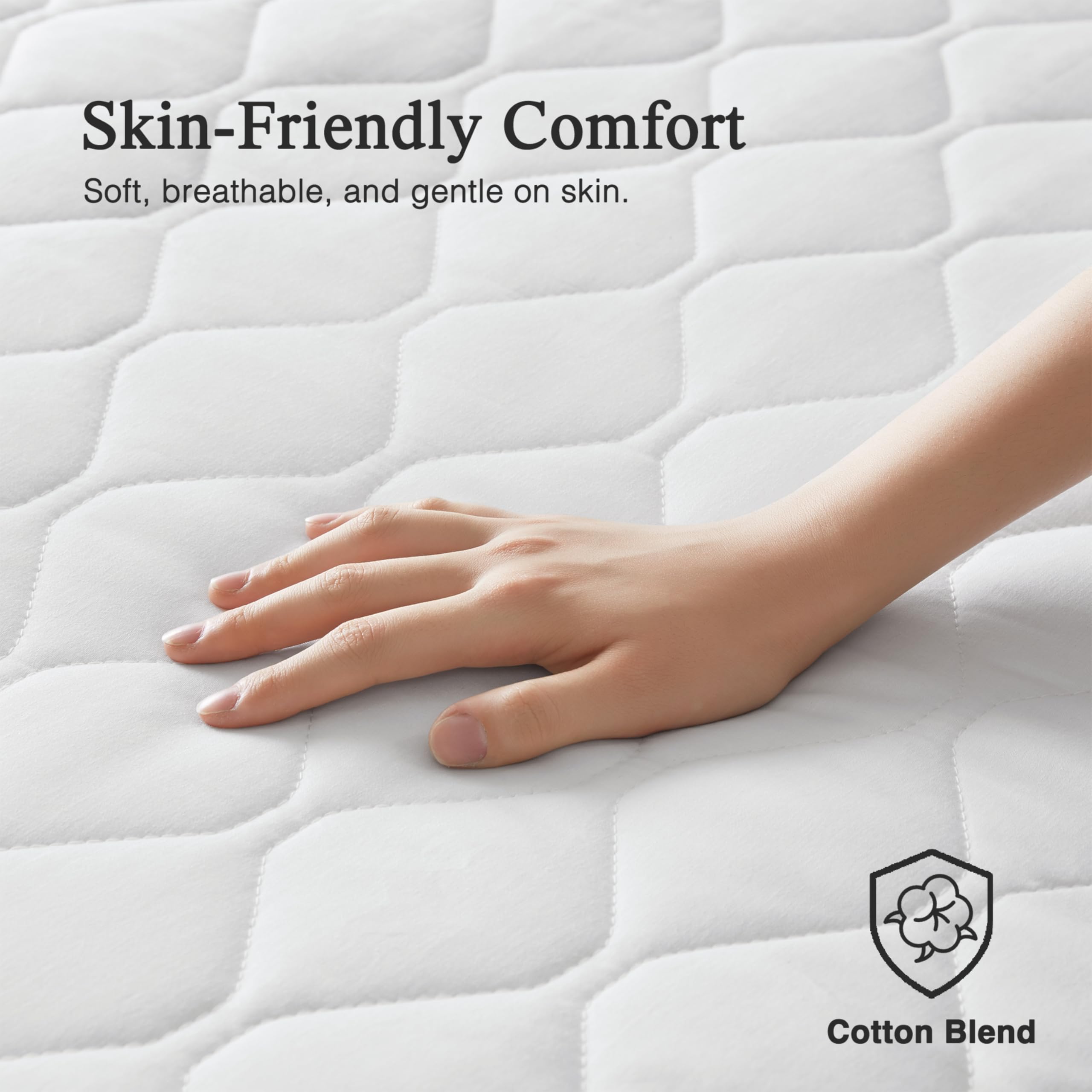 Beautyrest Cotton Blend Heated Mattress Pad Secure Comfort Technology - Luxury Quilted Electric Mattress Pad with Deep Pocket - 5-Setting Heat Controllers, Twin XL , White