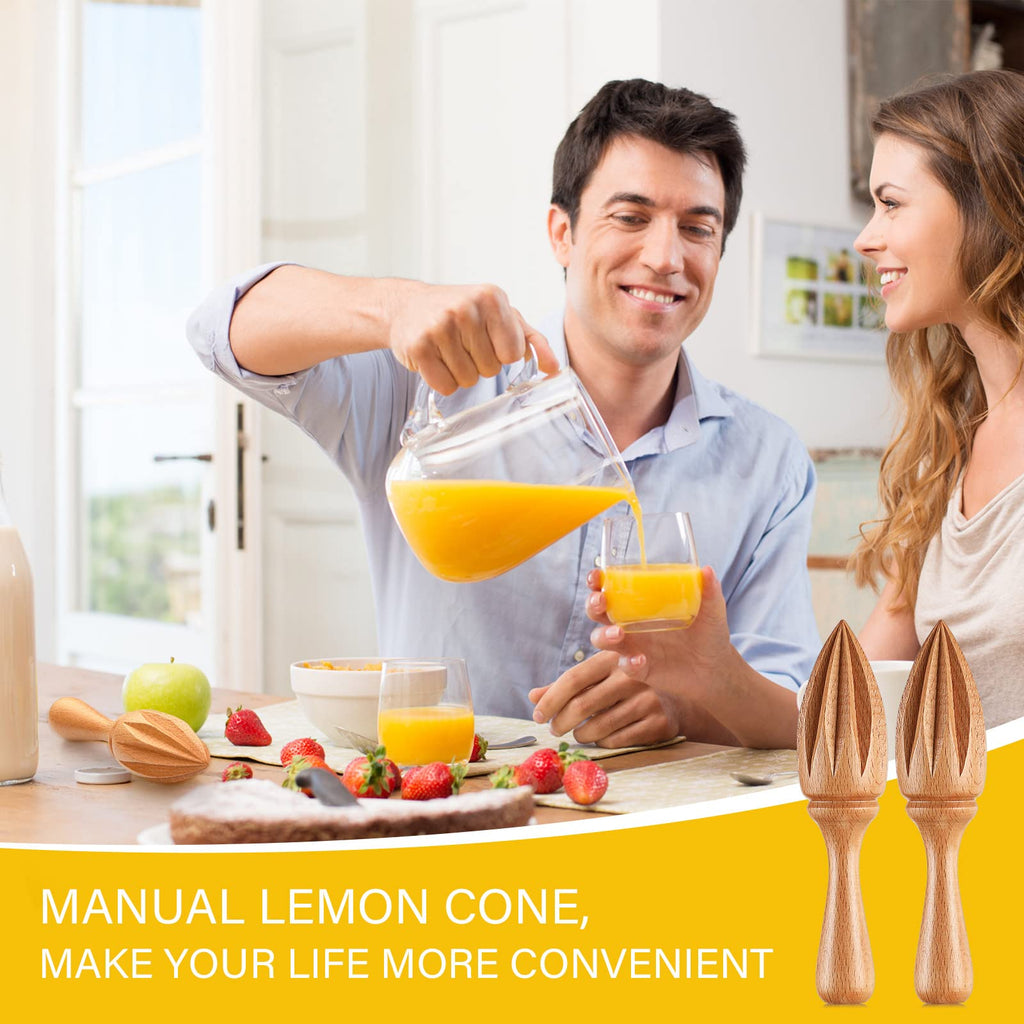 Sieral 1 Pcs Wooden Citrus Reamer Lemon Hand Juicer Beech Wood Handheld Citrus Juicer Kitchen Juicing Tool Manual Orange Lime Lemon Juice Reamer Extractor for Daily Home Bar Cafe Restaurant Use