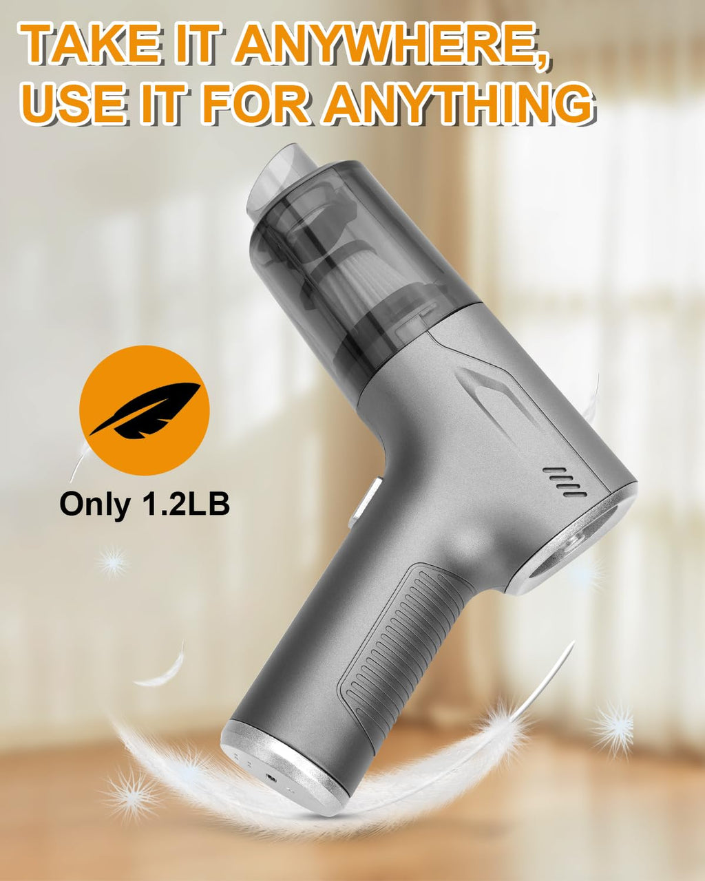 4 in 1 Handheld Vacuum Cordless, 20000PA High Power Car Hand Vacuum Cleaner, Mini Portable Brushless Motor Dust Busters Cordless Rechargeable with Multi Accessories for Home, Office, Pet (Black)