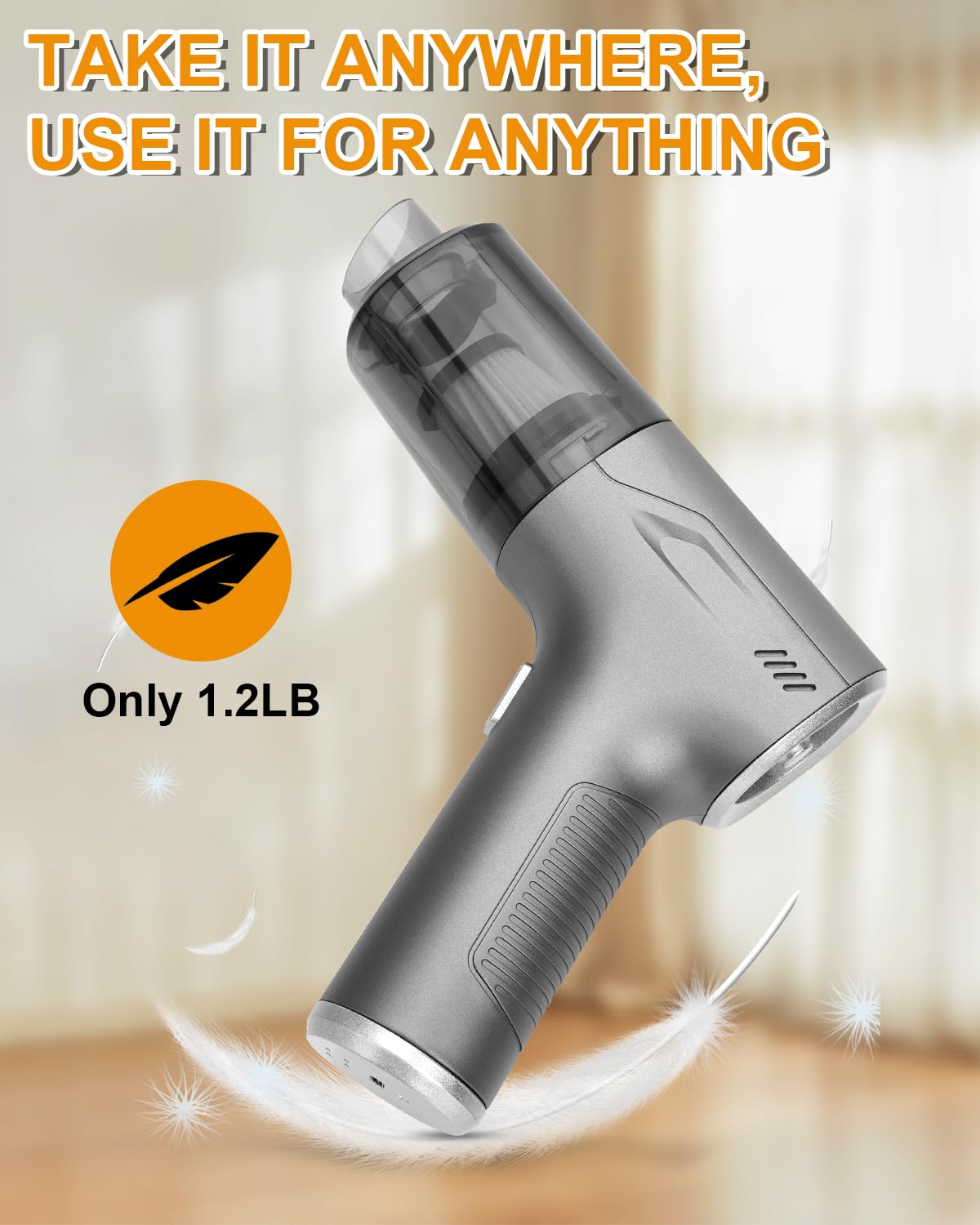 4 in 1 Handheld Vacuum Cordless, 20000PA High Power Car Hand Vacuum Cleaner, Mini Portable Brushless Motor Dust Busters Cordless Rechargeable with Multi Accessories for Home, Office, Pet (Black)