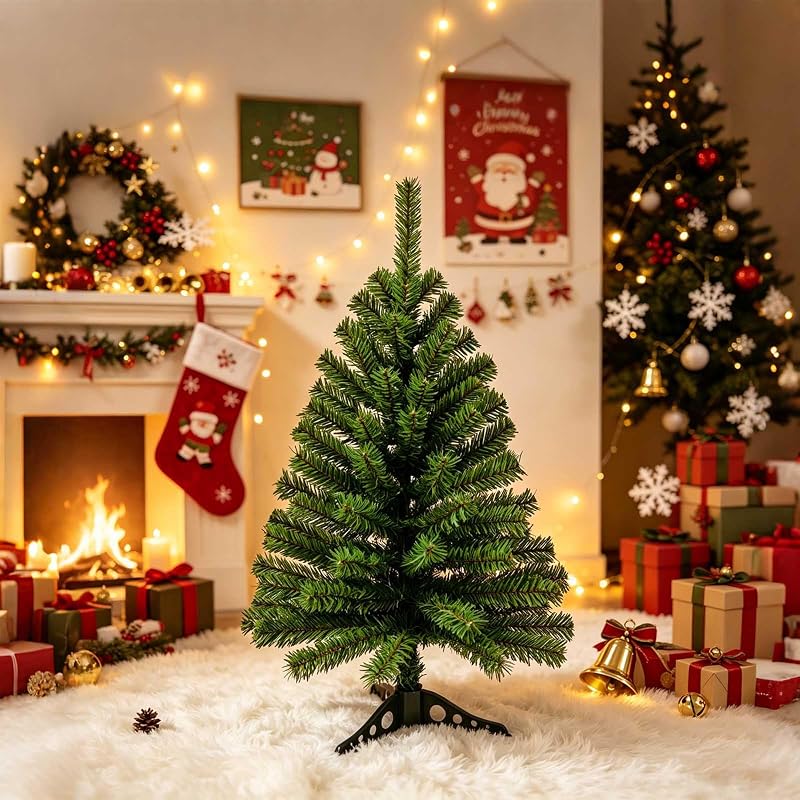 3FT Dark Green Mini Christmas Tree – Premium Foldable, Easy-Assembly Tabletop Tree