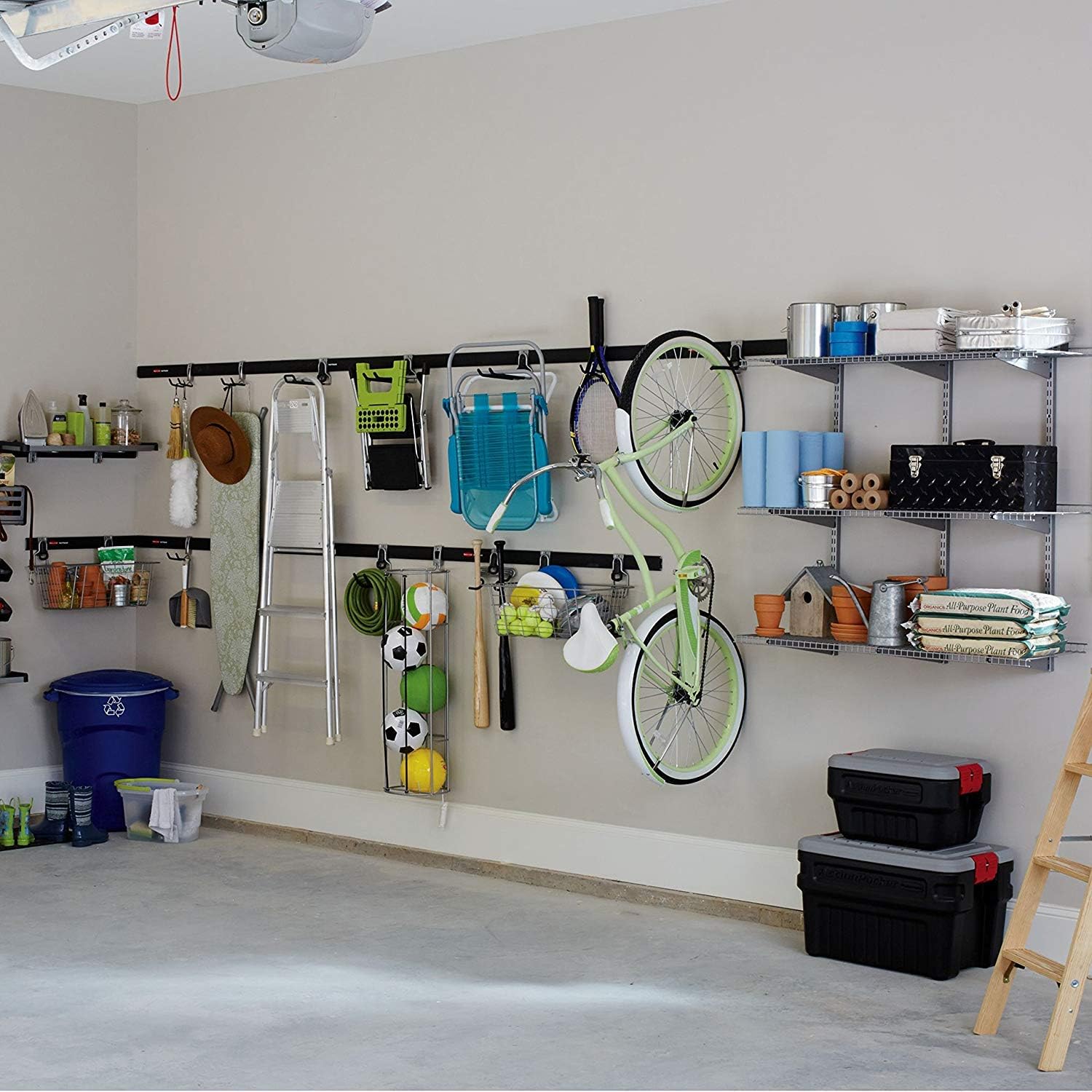 Rubbermaid Heavy-Duty Bike Hooks - Universal Vertical Wall Mount Garage Storage Organizer | 6 Pack