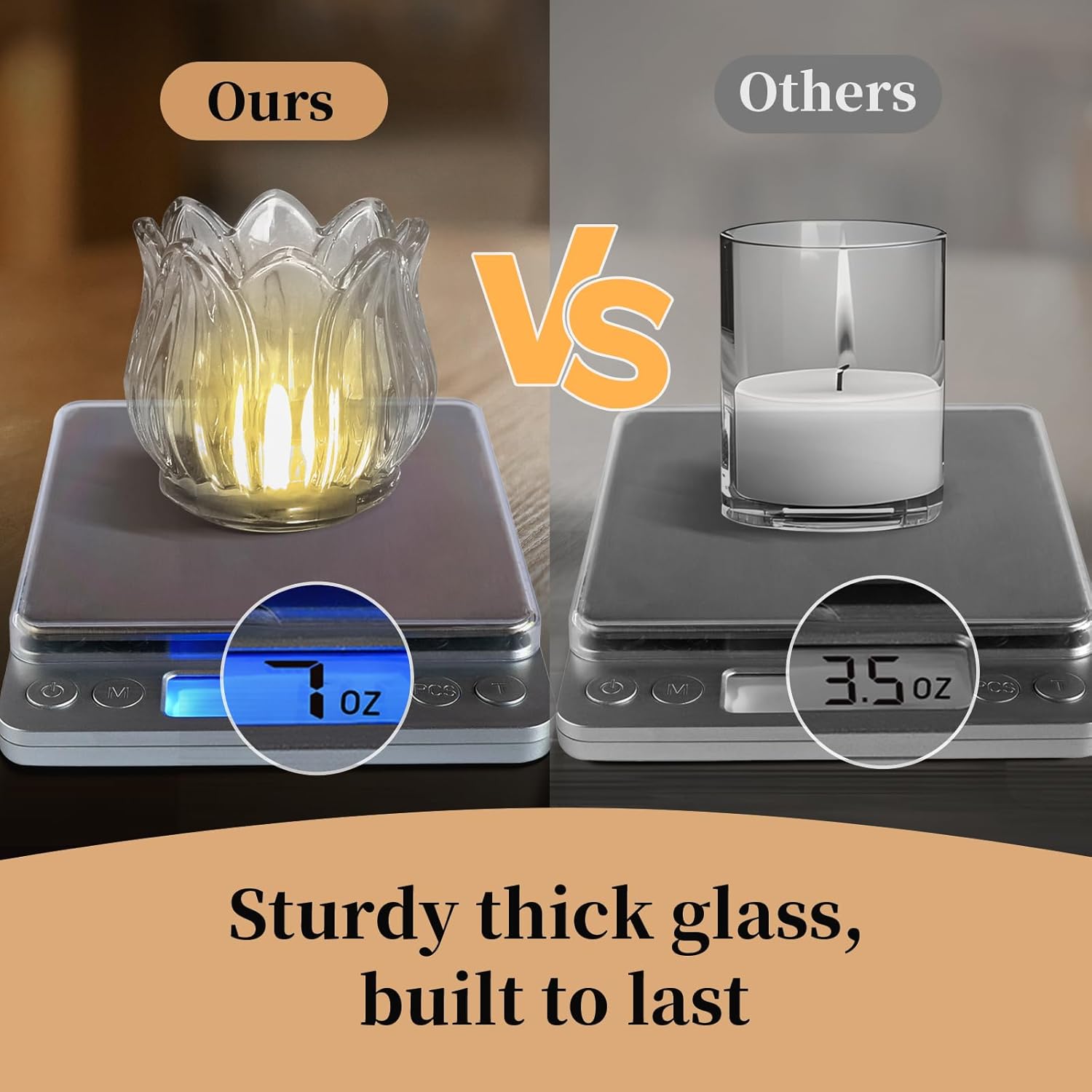Regine Switzerland Tulip Votive Candle Holders - Set of 6 Clear Glass Tea Light Holders for Elegant Table Centerpieces