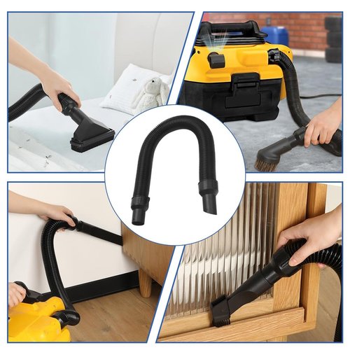 BGSIME 7PCS Vacuum Attachments Kit with 5140128-68 Replacement Vacuum Hose for DeWalt DCV580, DCV580H, DCV581H Wet/Dry Vacuum, Including Horsehair Brushes & Hose Adapter
