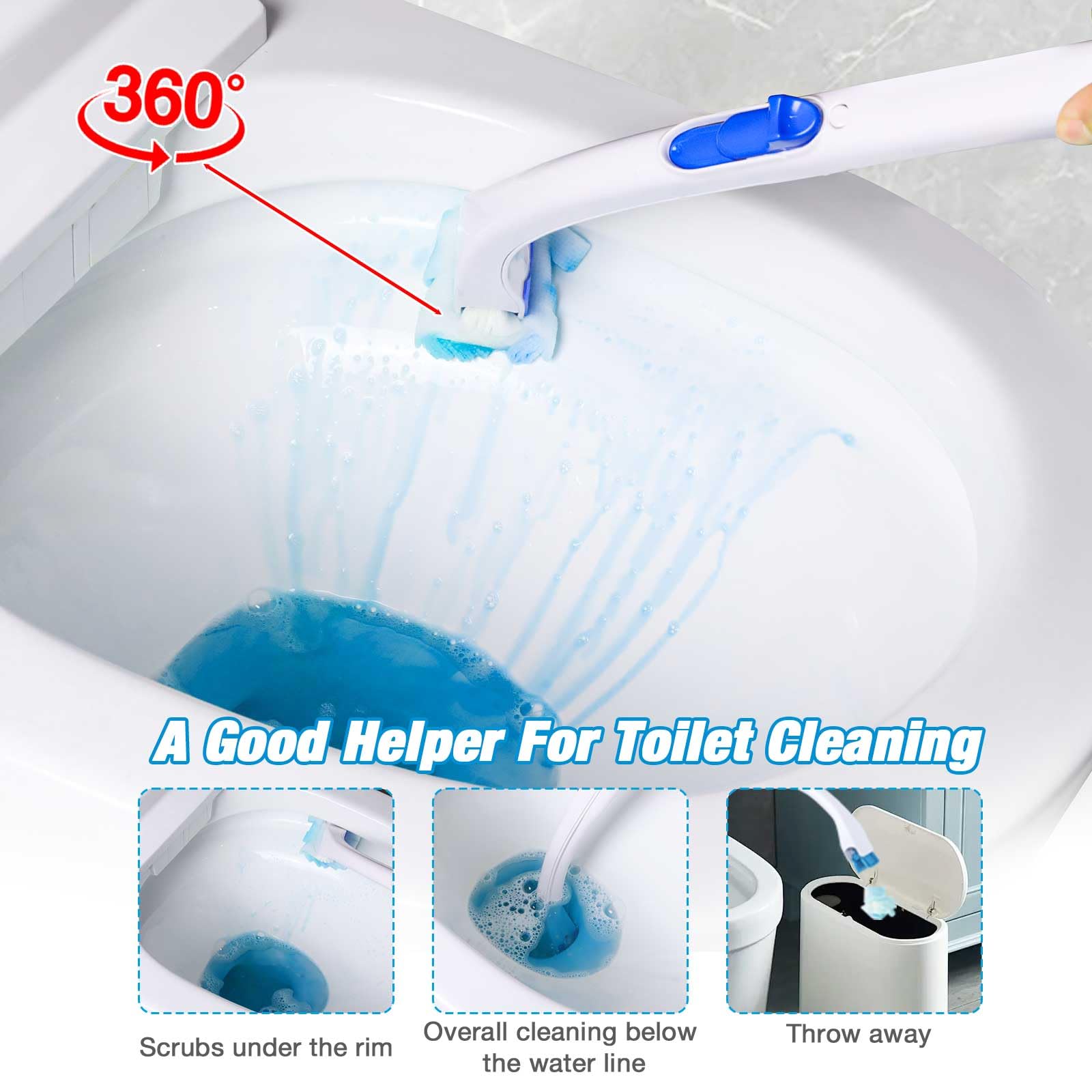 ALWZ-RDY Toilet Cleaner Refill Pads 48ct Disposable Scrubber Refill Fresh Bowl Pads for Bathroom, Lemon Scent
