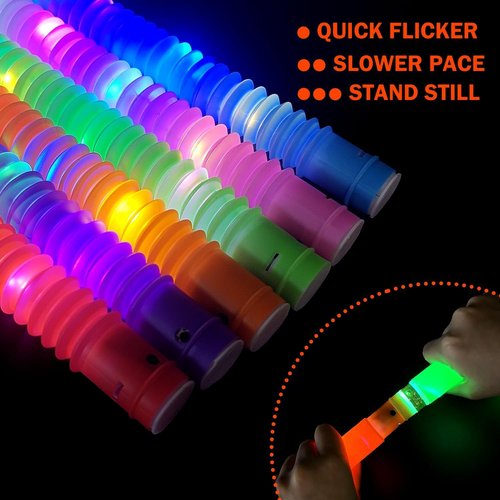 Glow Sticks | 36 PCS Camping Toys for Kids - Light-Up Pop Tube Bracelets & Necklaces for Parties