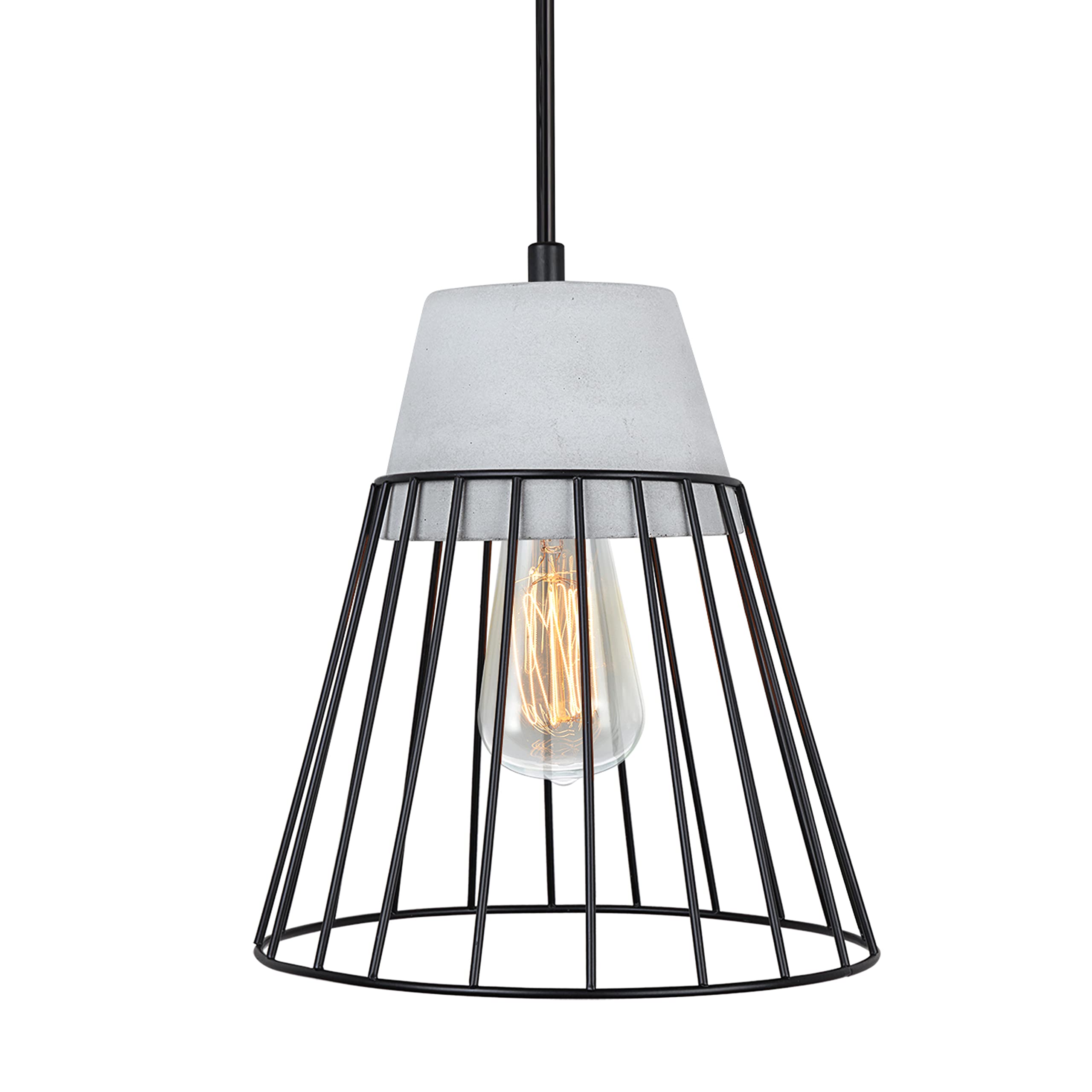 Aspen Creative 61128-11, One-Light Hanging Mini Pendant Ceiling Light, Transitional Design in Cement Finish, 7-1/2" Wide