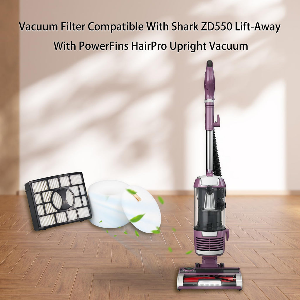 for Shark NV611 31 Filter Replacement Filter Compatible with Shark NV611 31 NV611 UV700 NV601 ZD550 ZD552 NV600 NV770 NV771 ZU701 Lift-Away with PowerFins HairPro Upright Vacuum,Part # XHF600 & XFF600