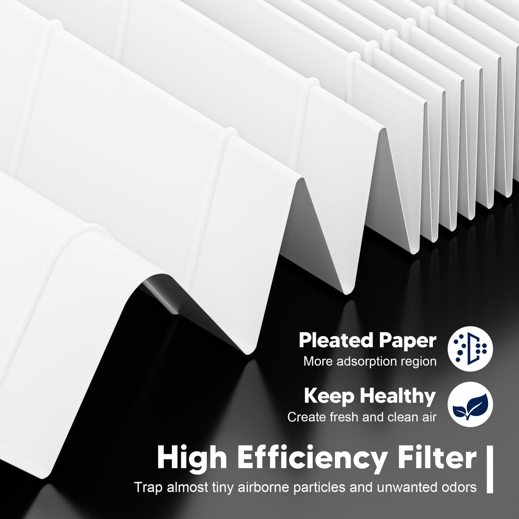 PETOX 116130 Replacement Filter H for Winix 5500-2 AM80 Plasmawave Air Purifier, High Efficiency Filter and Activated Carbon Filter Combo Pack, 2 Set
