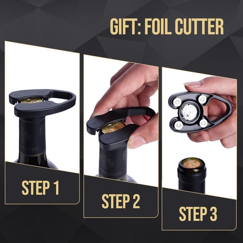 Drincarier Wine Opener, Zinc Alloy Premium Wing Corkscrew Wine Bottle Opener with Multifunctional Bottles Opener, Upgrade