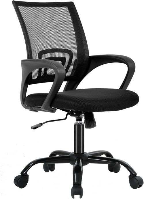 BestOffice Ergonomic Office Chair - Adjustable Mesh Desk Chair with Lumbar Support | Modern Black Design
