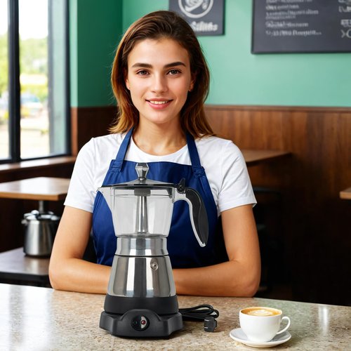 LAOION Cafeteras Electricas Modernas Moka Pot, Italian Coffee Espresso Machine, 6 Cup Cuban Coffee Maker with Detachable Base & Overheat Protection, Greca Electrica De Cafe Gift for Travel