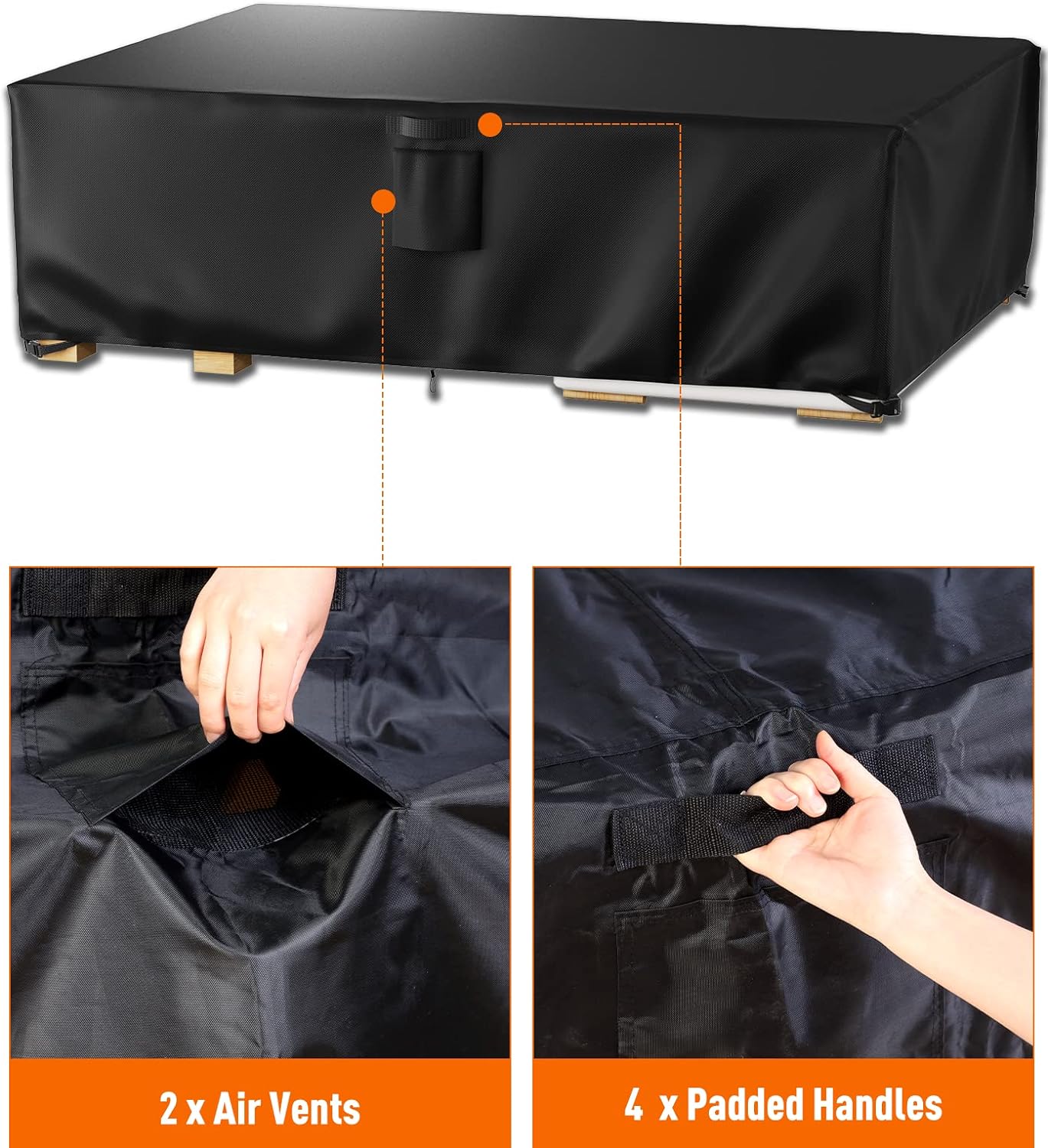 Ruimoy Outdoor Furniture Cover - Heavy-Duty Waterproof Protection for Tables & Chairs | 102" L x 74" W x 27.5" H