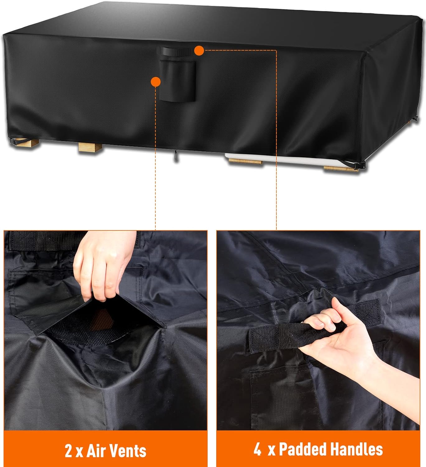Ruimoy Outdoor Furniture Cover - Heavy Duty Waterproof Protection for Tables & Chairs | 108" L x 82" W x 27.9" H