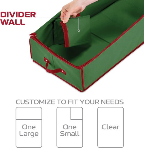Christmas Wrapping Paper Organizer - Fits Up to 24 Rolls | Storage Bag with Straps & Pockets (Green)