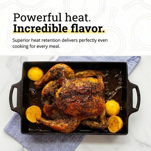 Lodge Cast Iron Casserole Pan - Durable Cookware for Perfectly Even Cooking | 3.6 Quart Size