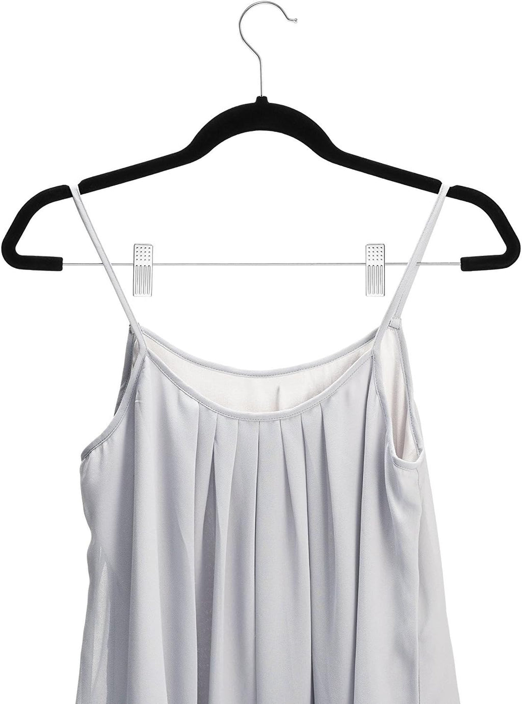 Zober Velvet Hangers - 20-Pack Metal Clip Hangers for Pants, Skirts & Dresses | Non-Slip Velvet with 360° Hook