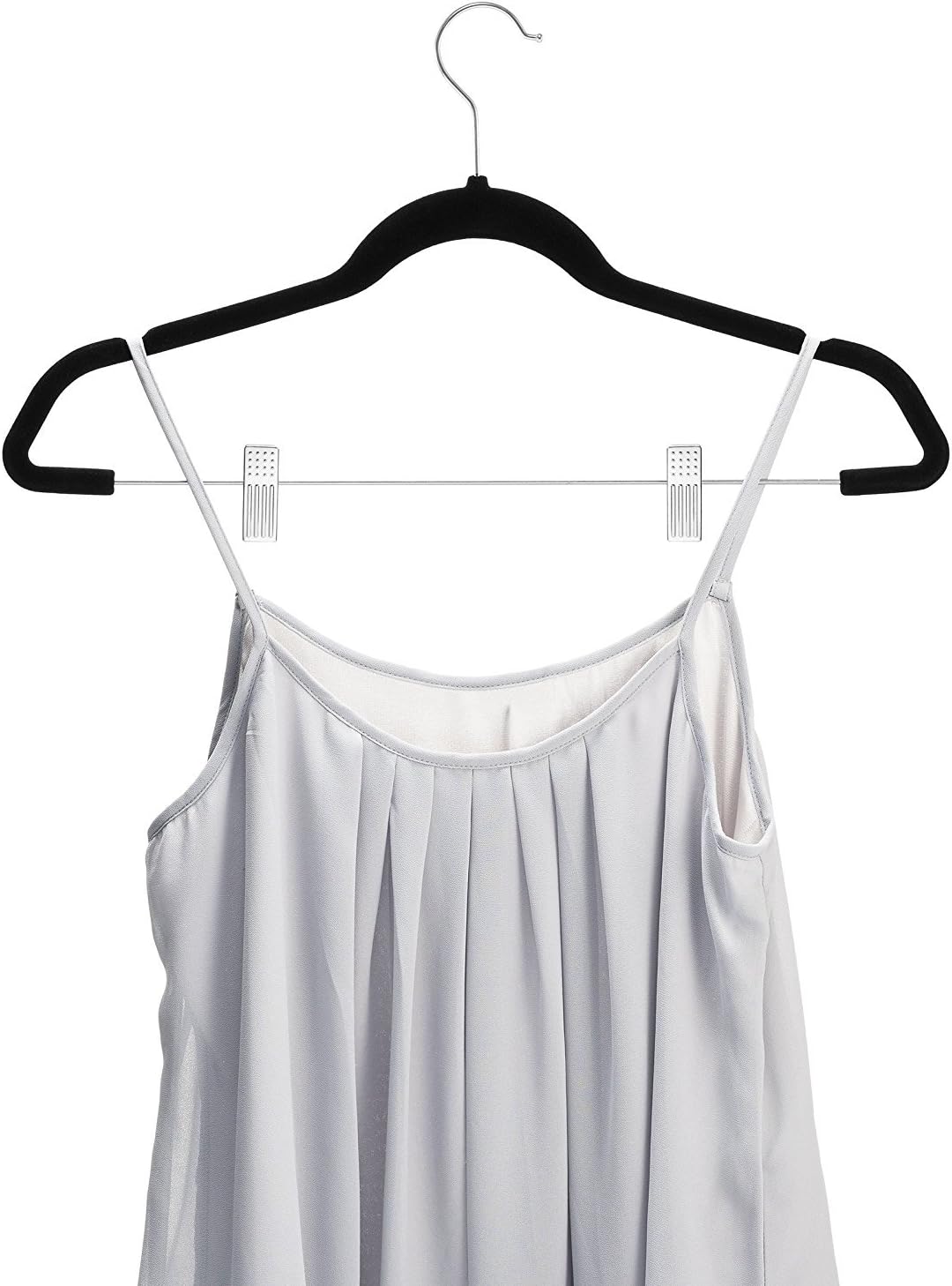 Zober Velvet Hangers - 20-Pack Metal Clip Hangers for Pants, Skirts & Dresses | Non-Slip Velvet with 360° Hook
