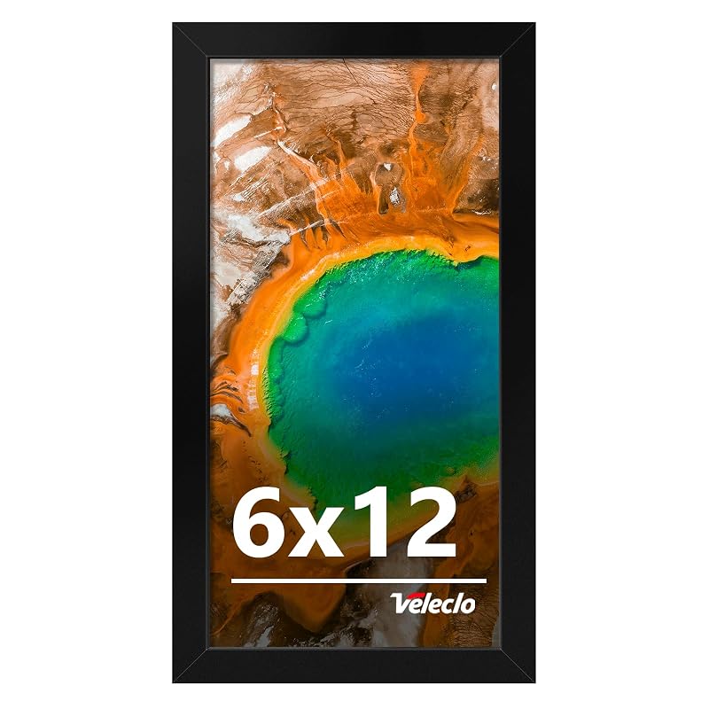 6x12 Black Picture Frame with Shatter-Resistant Plexiglass - Wall Display, 1 Pack (Variation: Black+6x12)