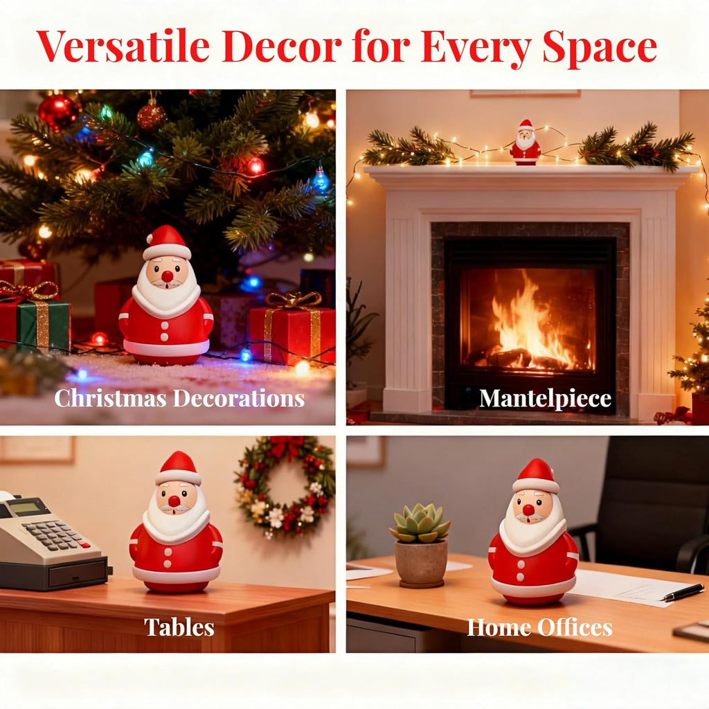 Skiennix Mini Santa Claus Decor - Cute 3D Christmas Figurines for Holiday Parties & Home Decor