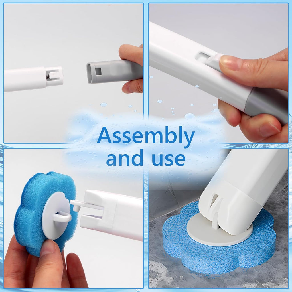 Skiennix Disposable Toilet Bowl Cleaner Wand Set - 2 Pack with 48 Refills & Extended Handle for Easy Cleaning